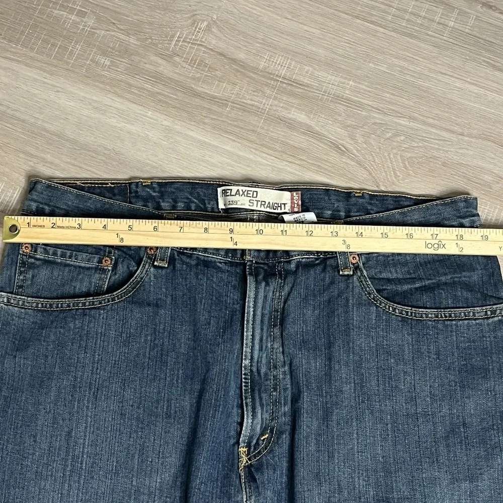 Levis 559 Jeans Mens 38x30 Blue Relaxed Straight Baggy Fit Dark Denim‎ Y2K